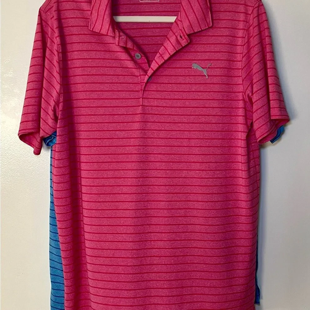 Puma Golf Rotation Men's Vibrant Pink Polo Shirt - Picture 2 of 4